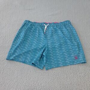 Spyder Swim Trunks Mens XL Shorts Lined Blue Geometric Drawstring Beach